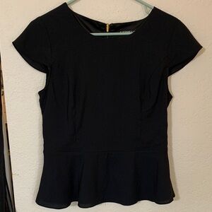 Zippered back black Express blouse